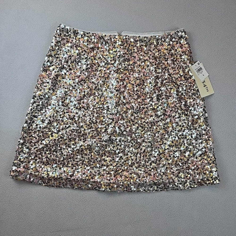 On 34th Multi Colored Sequins Mini Skirt Size 4